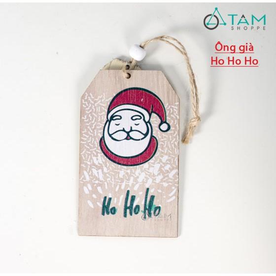 COMBO 2 Phụ kiện treo Noel Thẻ tag gỗ in họa tiết X-PKTCT-53