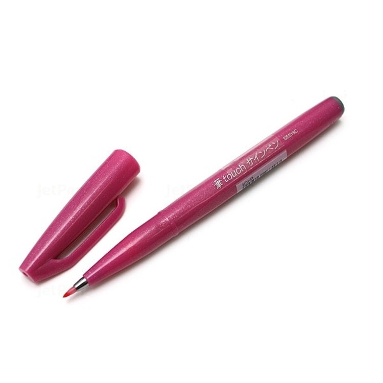 Bút lông viết chữ calligraphy Pentel Fude Touch Brush Sign Pen - Màu hồng