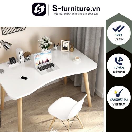 Bàn Làm Việc Chân Gỗ Mặt Cong Chống Gù, Kiểu Dáng Hiện Đại Dùng Làm Việc Hoặc Học Tập