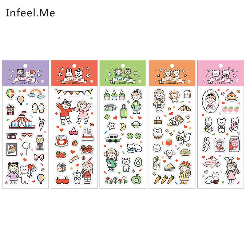 Set 2 tờ nhãn dán sticker họa tiết hoạt hình dễ thương ST183