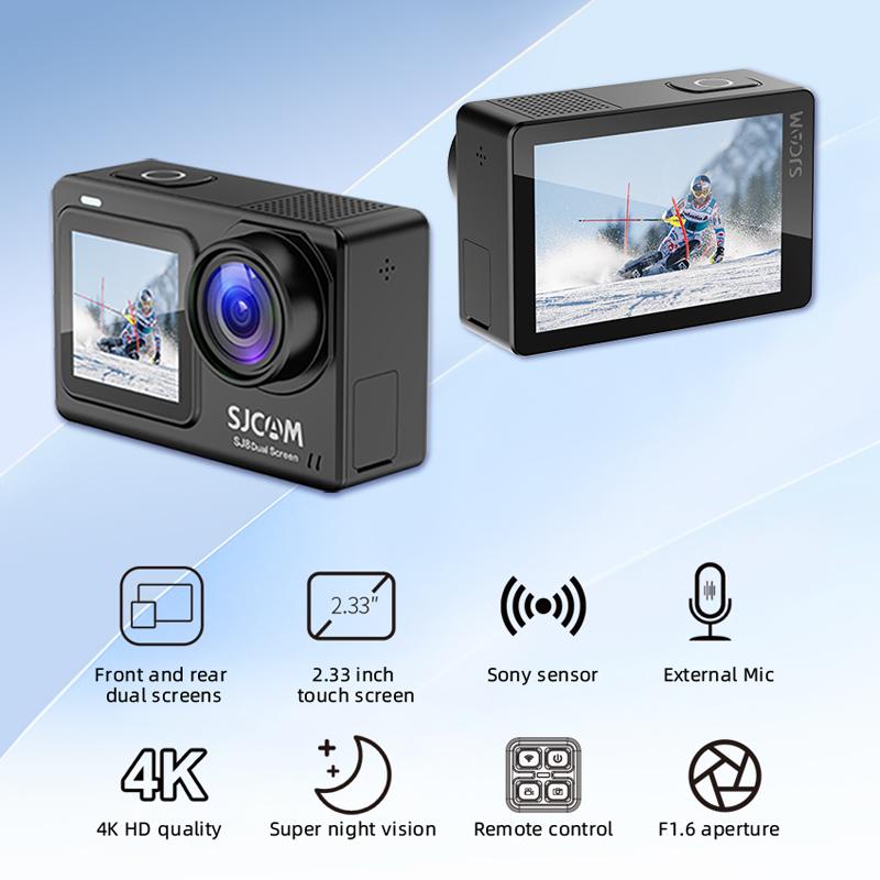 SJCAM SJ8 Camera Hành Động Màn Hình Kép 4K 30FPS 20MP WiFi Chống Nước Tầm Nhìn Ban Đêm DV Camera Thể Thao Ngoài Trời
