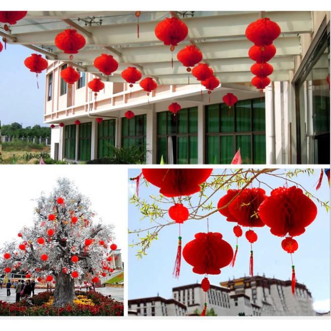 Sỉ 100 đèn lồng đỏ trang trí tết cổ truyền - lễ hội ngoài trời 15cm giá siêu rẻ
