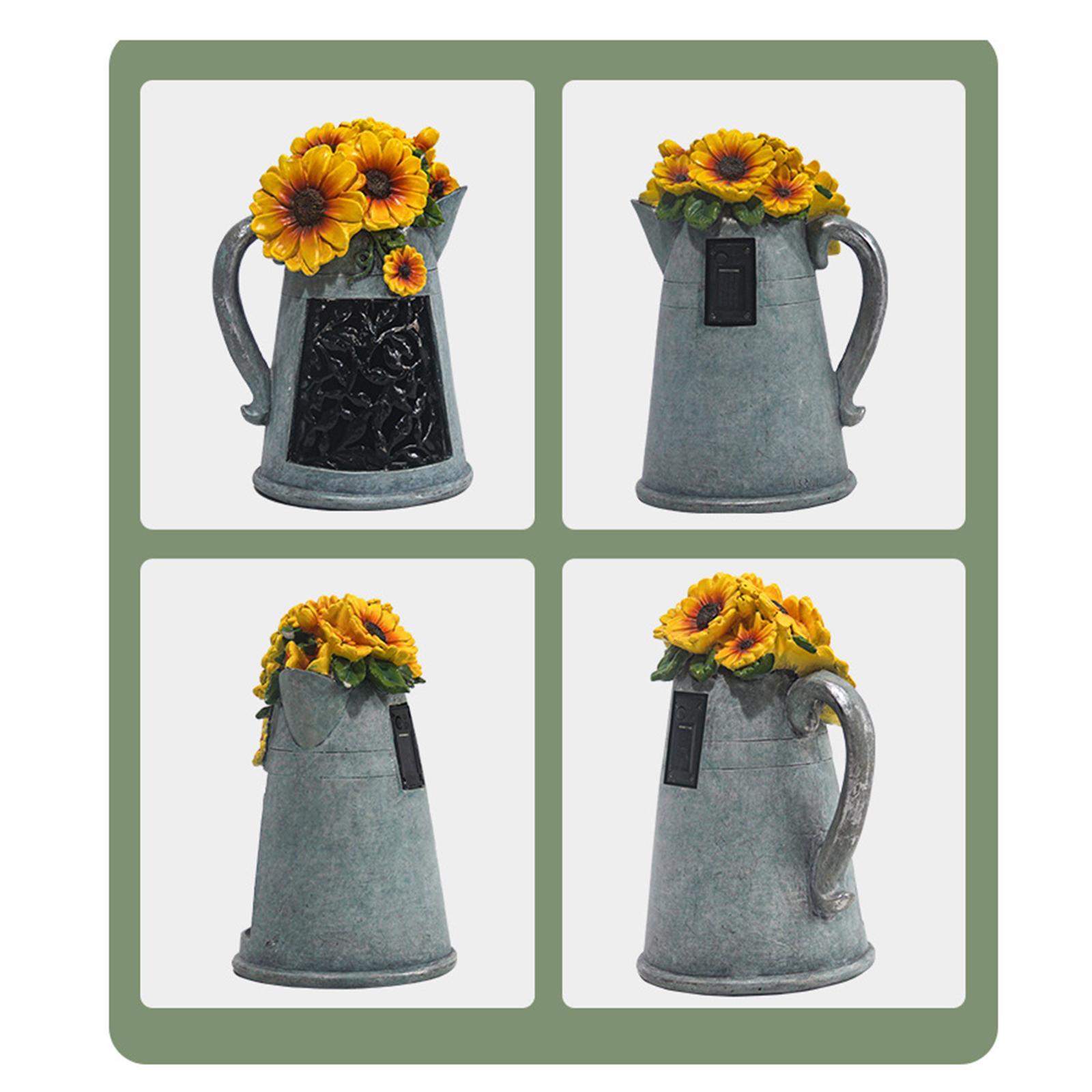 Solar Watering Can Lights Garden Statue Lights Resin Crafts for Lawn Decor