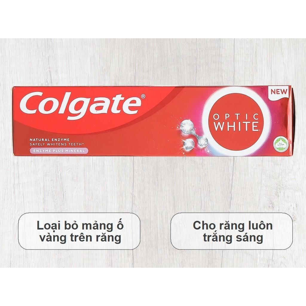 Combo 2 Tuýp Kem Đánh Răng Colgate Optic White từ Enzyme Tự Nhiên Túyp 80g X2