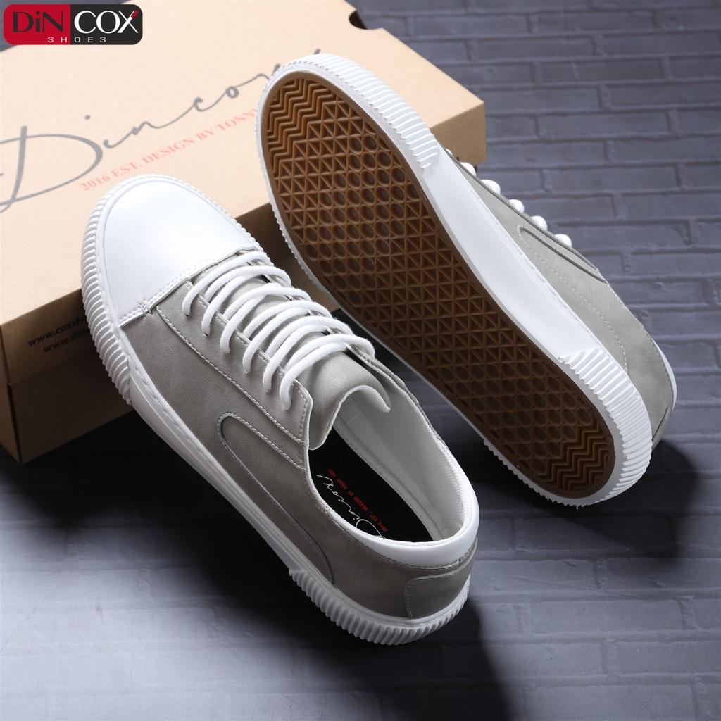 Giày Sneaker Da Nam DINCOX D07 Tinh Tế Hiện Đại Grey/White