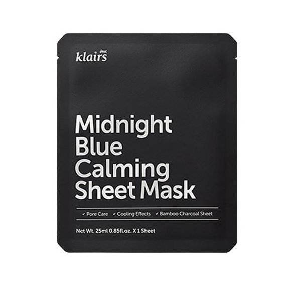 Combo 5 Mặt nạ dưỡng ẩm, làm dịu cho da nhạy cảm, kích ứng Klairs Midnight Blue Calming Sheet Mask 25ml x5