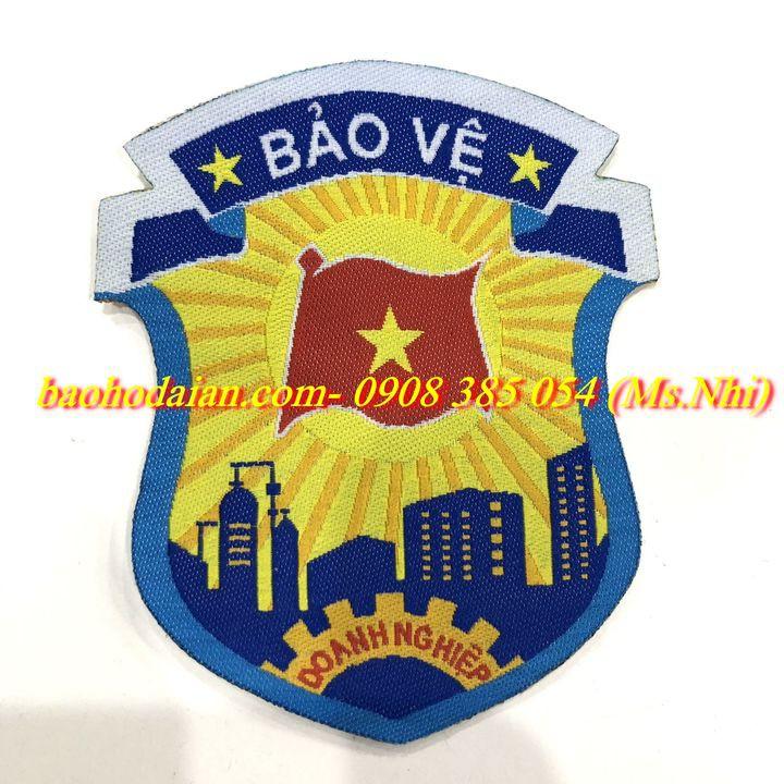 Logo đồng phục bảo vệ thêu may sẵn- Hình thật