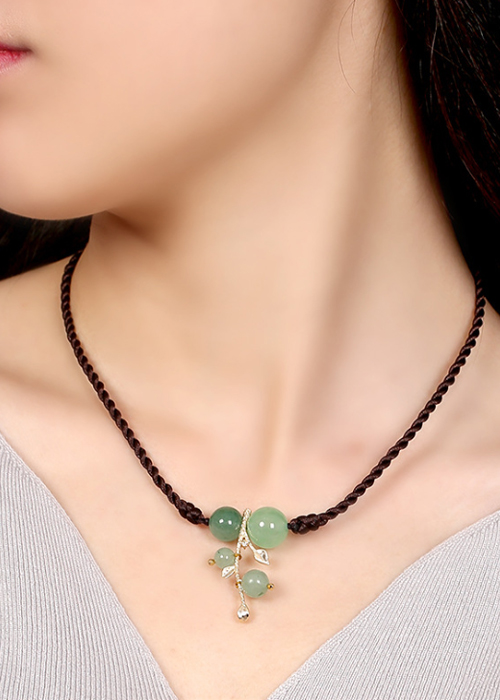Vòng đeo cổ dây chuyền ngọc tự nhiên VN15
