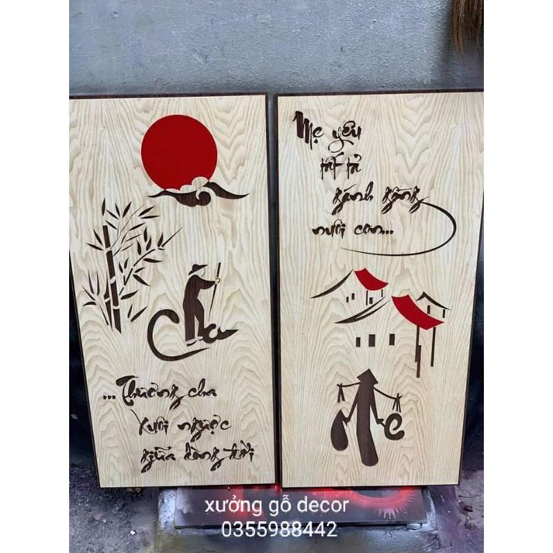 Tranh gỗ treo tường thư pháp Qùa Tặng Cha Mẹ, Ông Bà, Đối Tác, Doanh Nghiệp Tân Gia