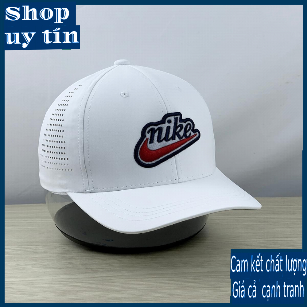 [ Miễn ship / giảm giá ] MŨ NÓN LƯỠI TRAI NAM NỮ BÍT ĐUÔI LOGO NIK CAO CẤP- màu trắng