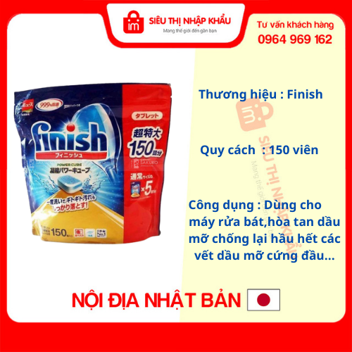 Viên rửa bát Finish Nhật 150 viên