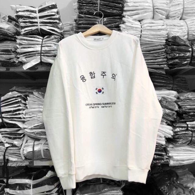 Áo Sweater Nam Nữ Form Rộng Cờ Hàn Quốc