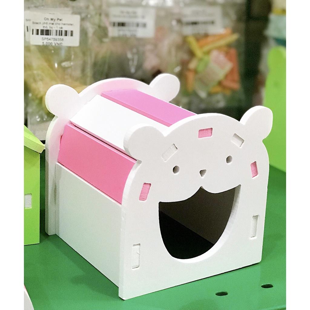 Nhà ngủ cho hamster bằng gỗ hoạt hình, nhiều màu sắc