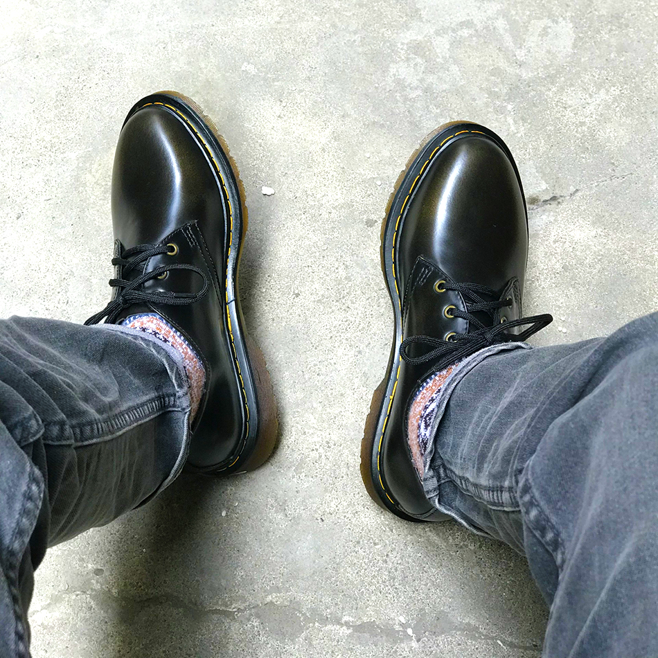 Giày nam da bò cao cấp Dr.martens 1461 MAD Shoes Đen Bẻ Xanh Rêu