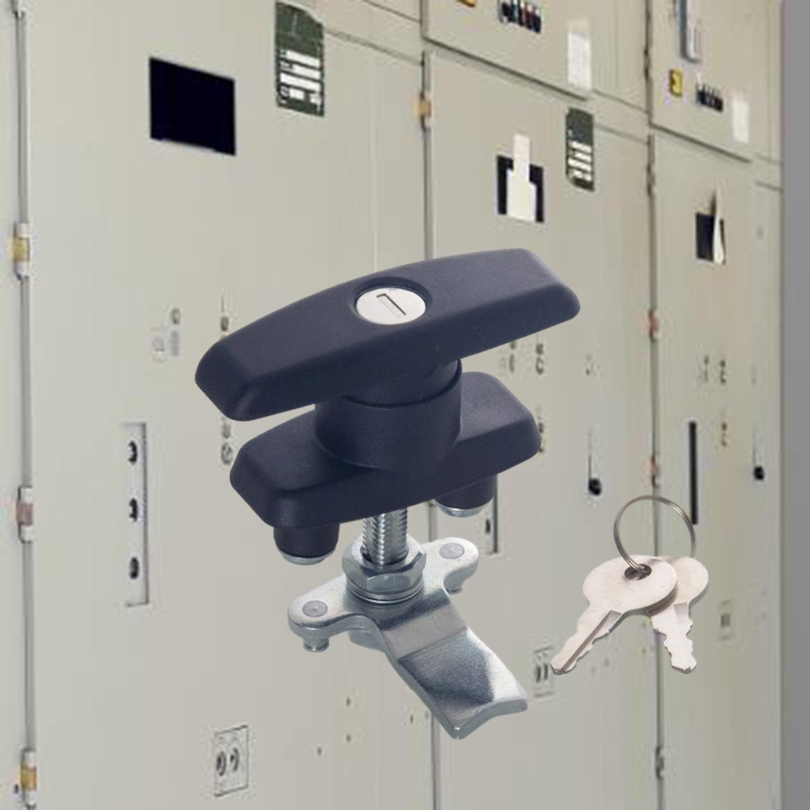 T Handle Door Lock Latch, Shed Door Lock with Keys, Heavy Duty Locking Latch for Trailer, Tool Case, Distribution Box