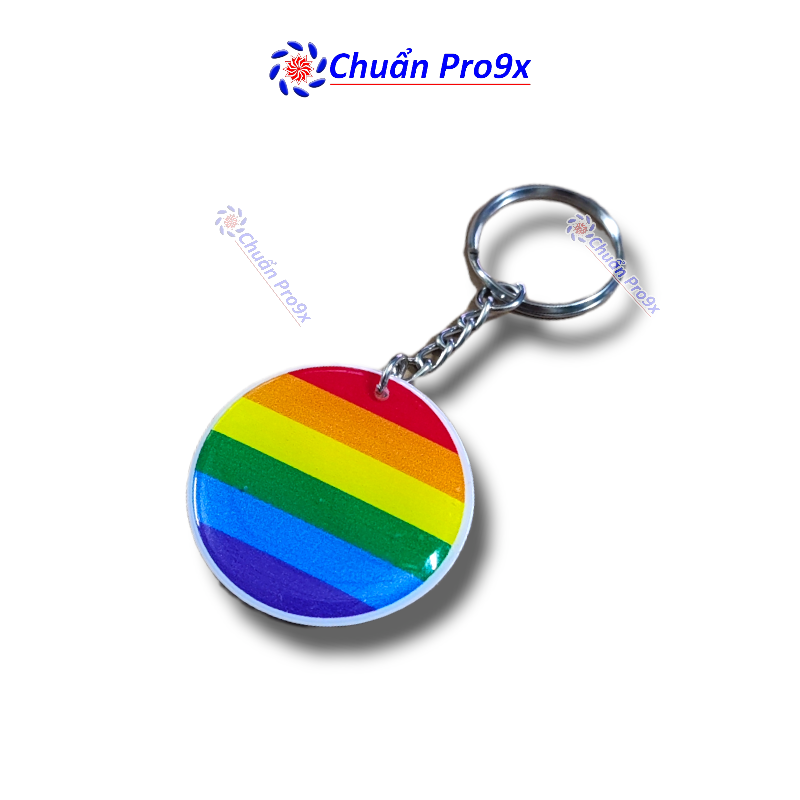 Móc khóa LGBT lục sắc nhựa dẻo MKDT01