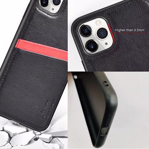 Ốp lưng cho iPhone 11 Pro Max hiệu j-CASE Leather Card chống sốc - Hàng nhập khẩu