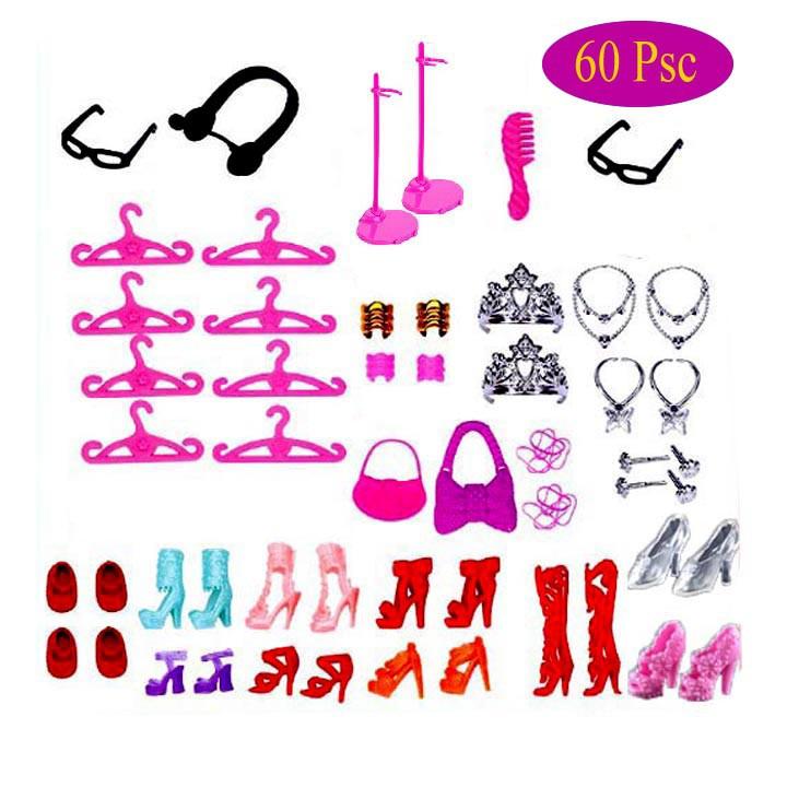 Set Phụ Kiện Thời Trang 108 Chi Tiết Thời Trang + Tặng Phụ 02 Búp Bê Chi Bi