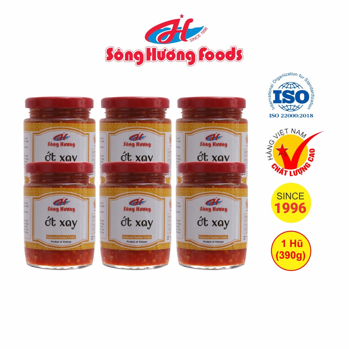 6 Hũ Ớt Tươi Xay Sông Hương Foods Hũ 390g