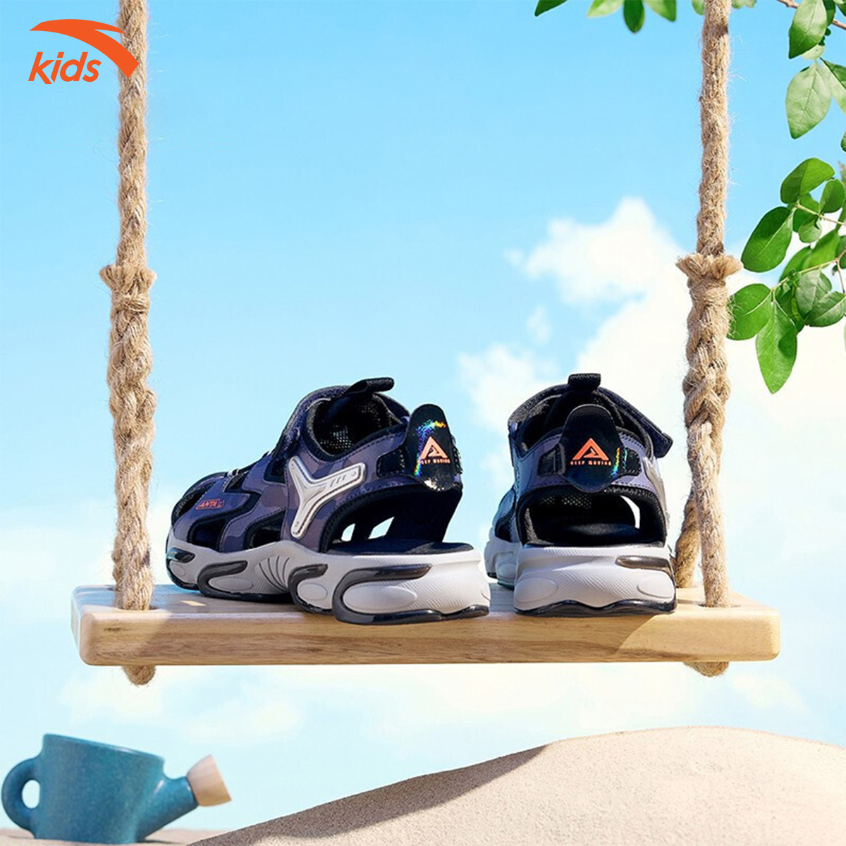 Sandals thể thao bé trai Anta Kids siêu nhẹ, quai dán tiện lợi, mặt lưới thoáng khí 312226936-2