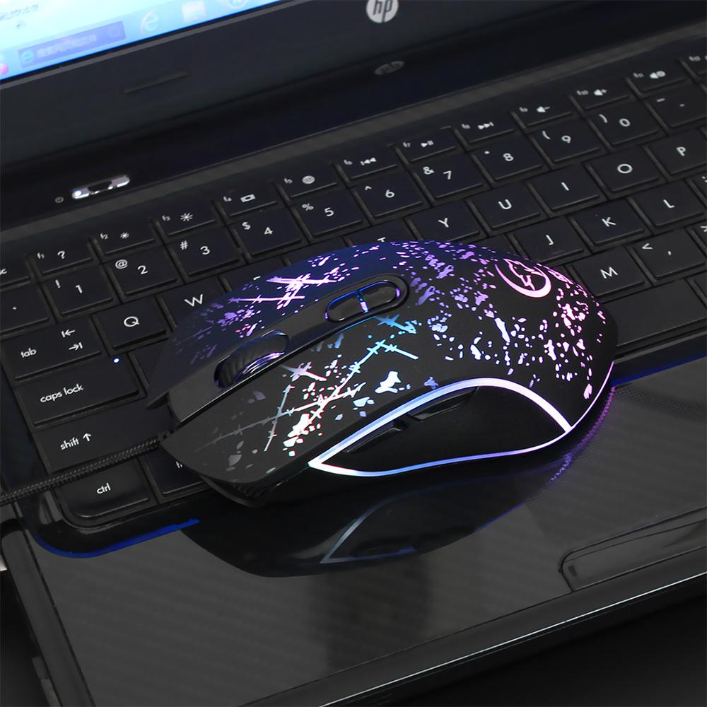 Chuột chơi game có dây YWYT với DPI có thể điều chỉnh được tay cầm công thái học RGB