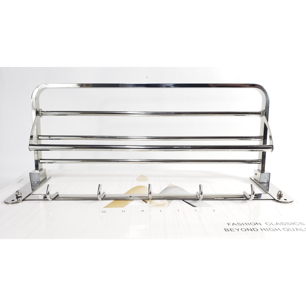 Kệ Vắt Khăn Inox Nhà Tắm Kệ Vắt 2 Tầng Dính Tường