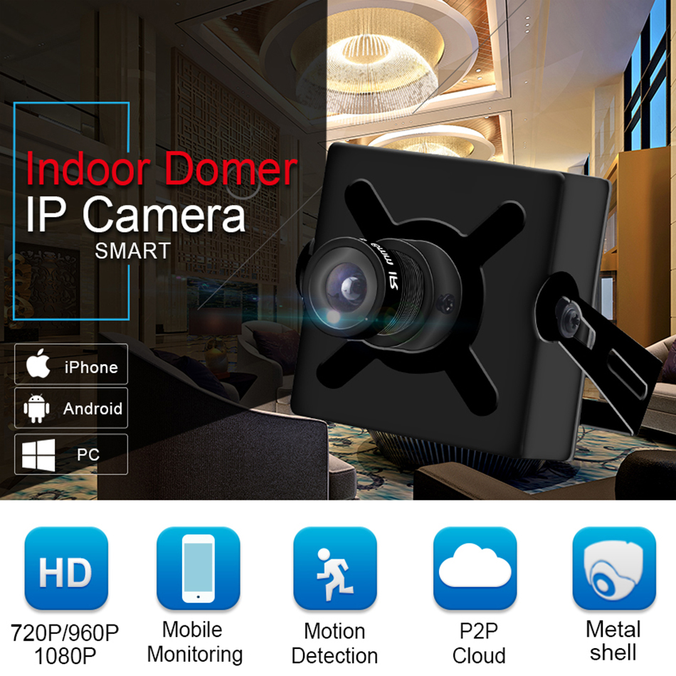 Camera Mini IP Indoor Sắt Đen Vuông 5MP