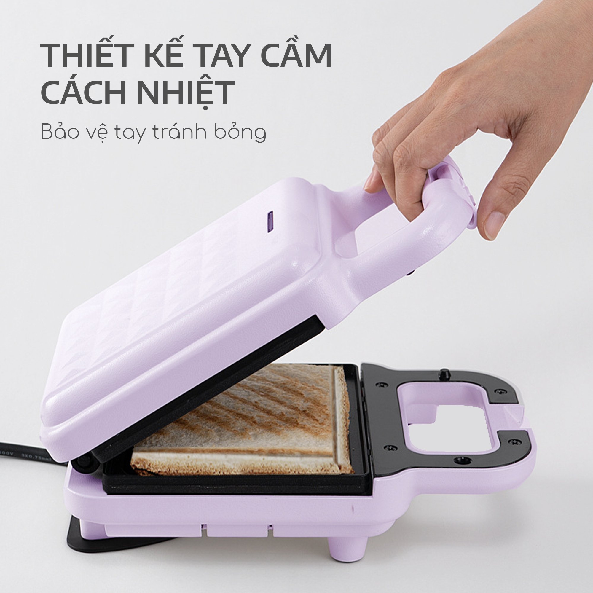 Máy nướng bánh mì sandwich SEKA SK560, Máy kẹp sandwich, nướng bánh mỳ đa năng tiện dụng hàng chính hãng