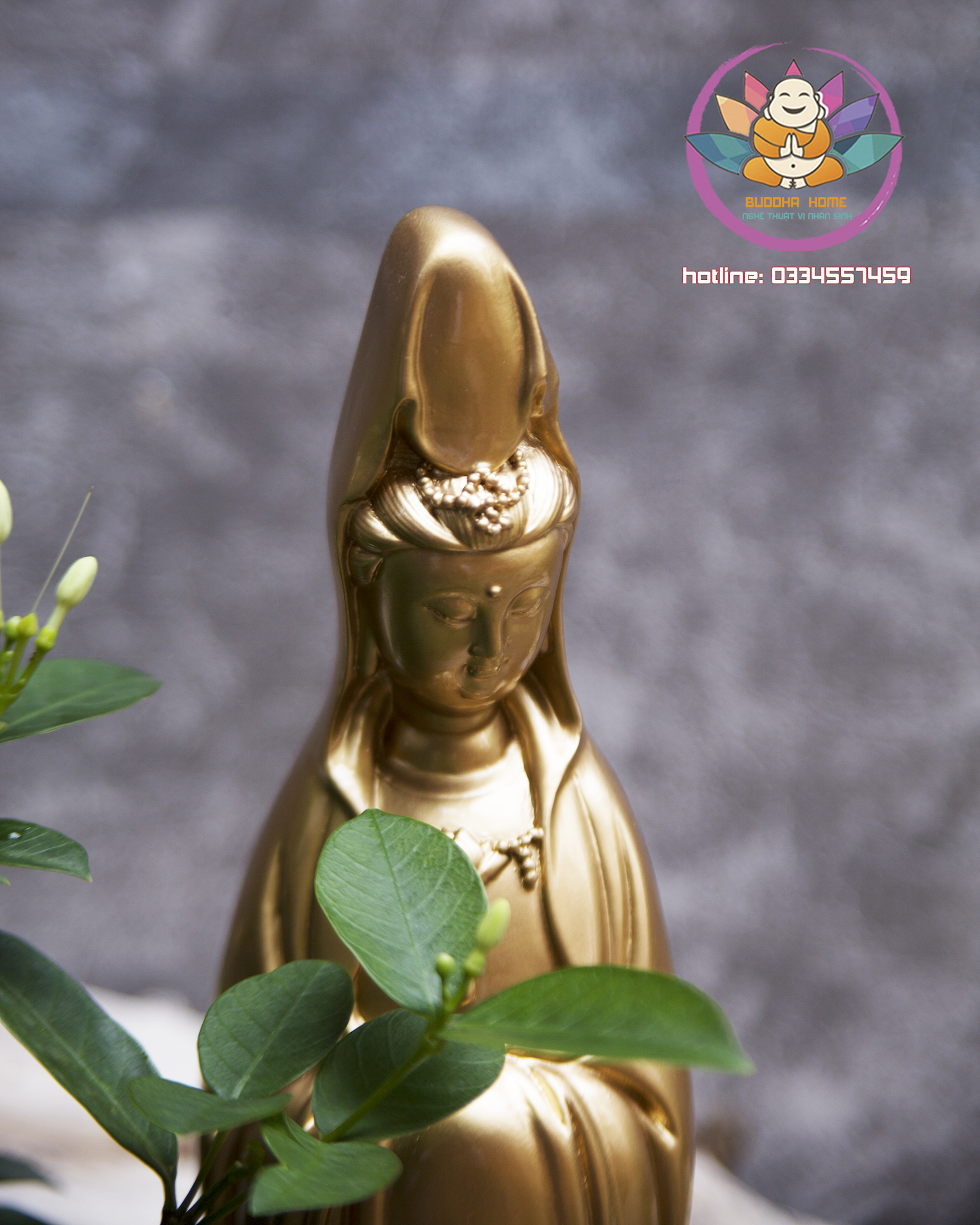 Tượng Mẹ Quan Âm cao 39.5 cm màu trắng sứ trang trí nội thất nhà cửa- phong thủy- thờ cúng