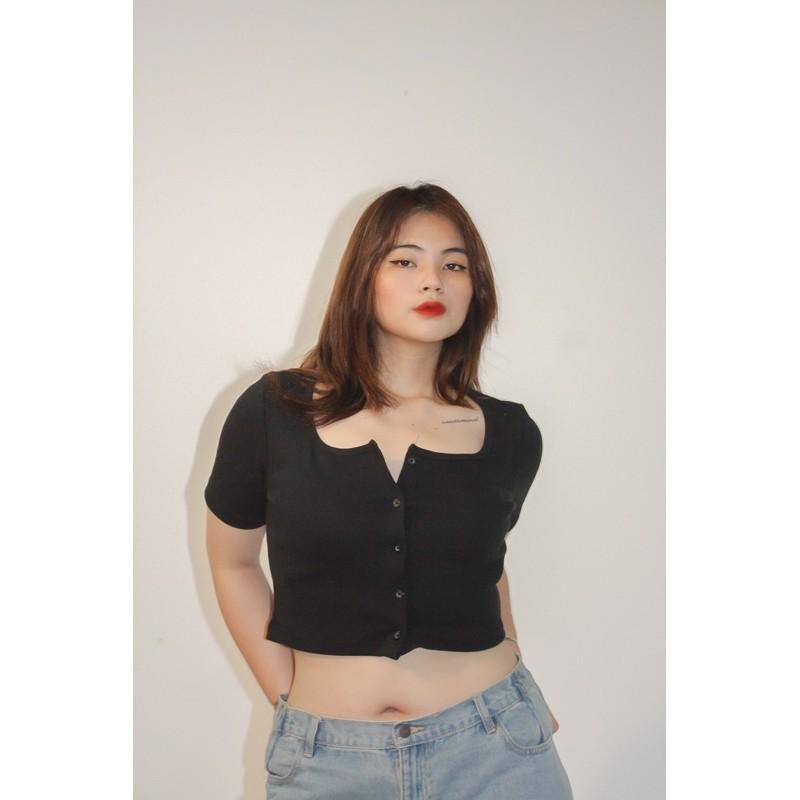 Áo croptop nút bigsize