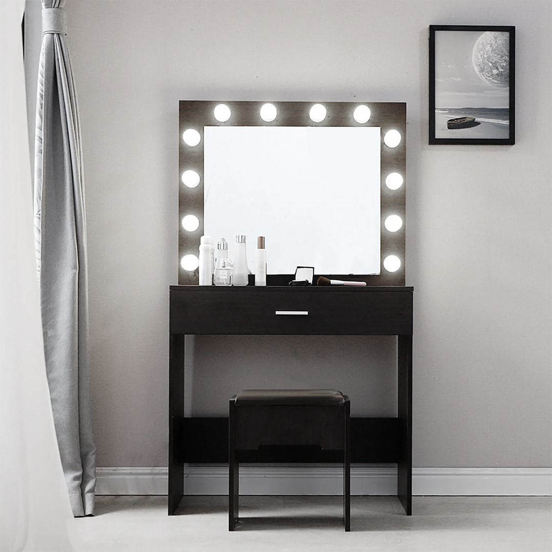 Bàn trang điểm có gương đèn LED SMLIFE Meera
