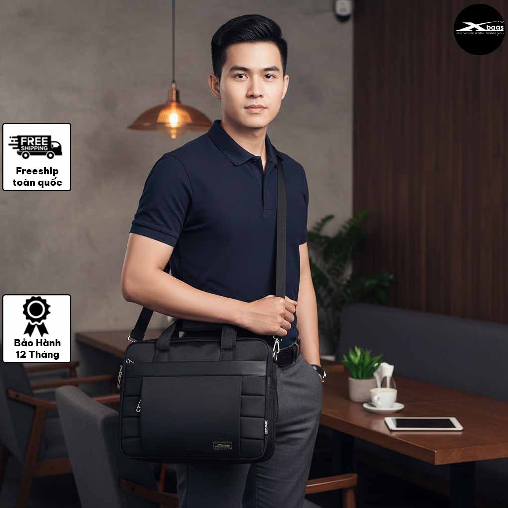 Cặp Doanh Nhân Xbags Expand Pro XB 4002 – Cặp Táp Laptop Cao Cấp, Chống Thấm, Thiết Kế Mở Rộng Tiện Lợi