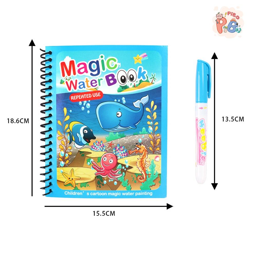 Tranh Tô Màu Nước Ma Thuật Magic Water Book Cho Bé Giá Tốt Với 13 Chủ Đề Kèm 1 Bút Tô Màu - PiBo