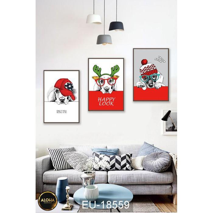 MUA 1 TẶNG 1 3 Tranh Canvas Treo Tường Phòng Khách Phòng Ngủ Cầu Thang Phòng Bếp