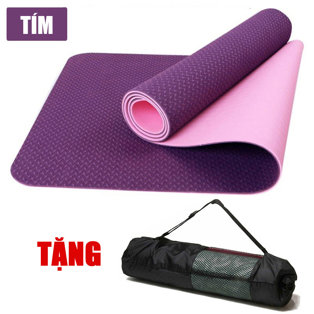 Thảm Tập Yoga chất liệu TPE 2 lớp dày 6mm chống trơn trượt cực tốt