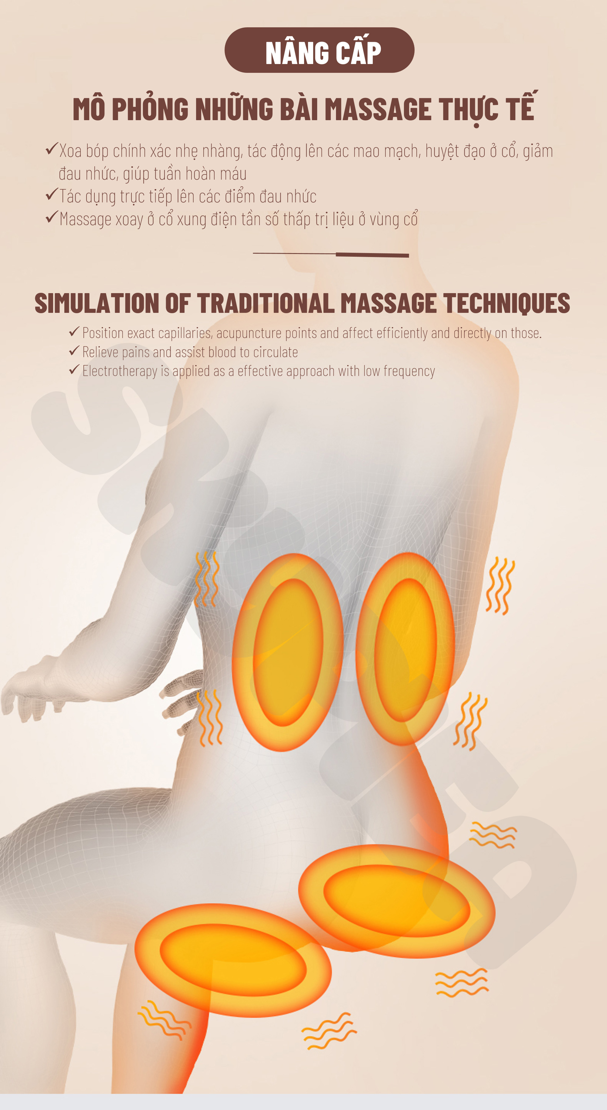 Đệm Massage Toàn Thân - Phiên Bản 2021 - Đệm Mát Xa toàn Thân Hồng Ngoại - Bộ Điều Khiển Cầm Tay - Mát Xa 16 bi - Chất Liệu Vải Nhung Mát Mẻ