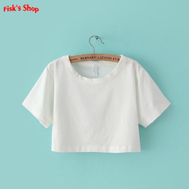 Áo phông croptop trơn Freesize