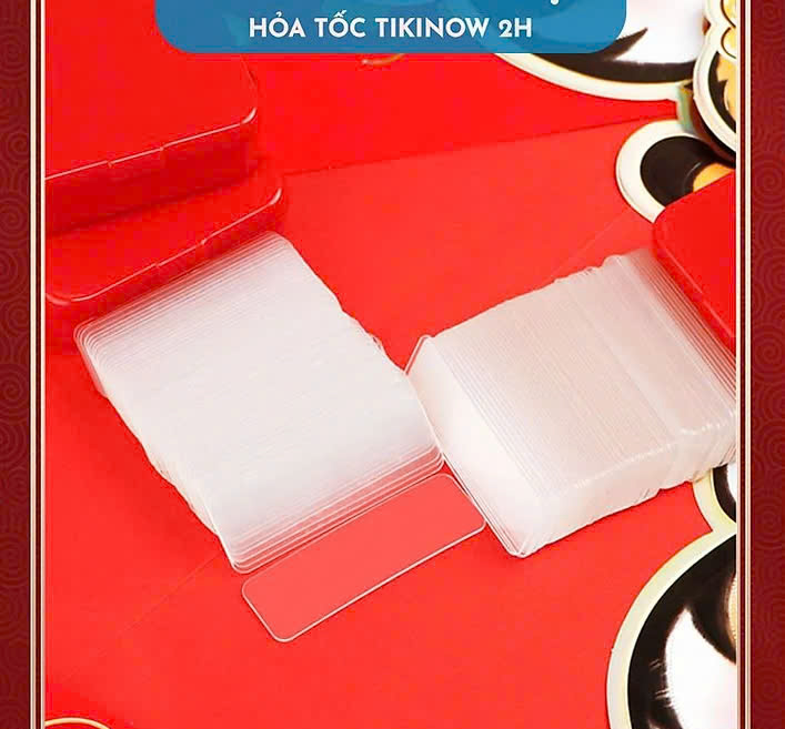 Hộp 60 Miếng Keo Nano 2 Mặt Trong Suốt Chống Nước, Không Để Vết Keo Băng keo dán 2 mặt trong suốt siêu dính treo đồ (Hộp 60 miếng)