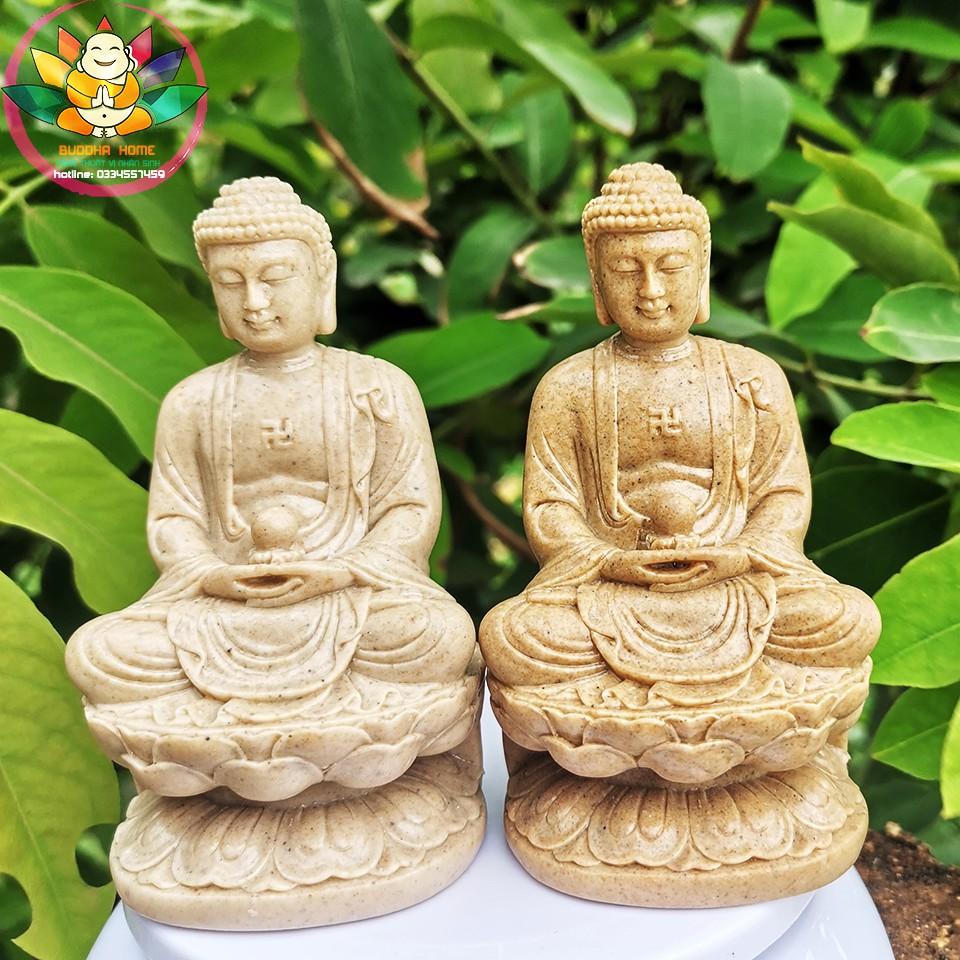 ️️ Tượng Đá Phật Thích Ca Phong Thủy - Màu Đá - Cao 11cm