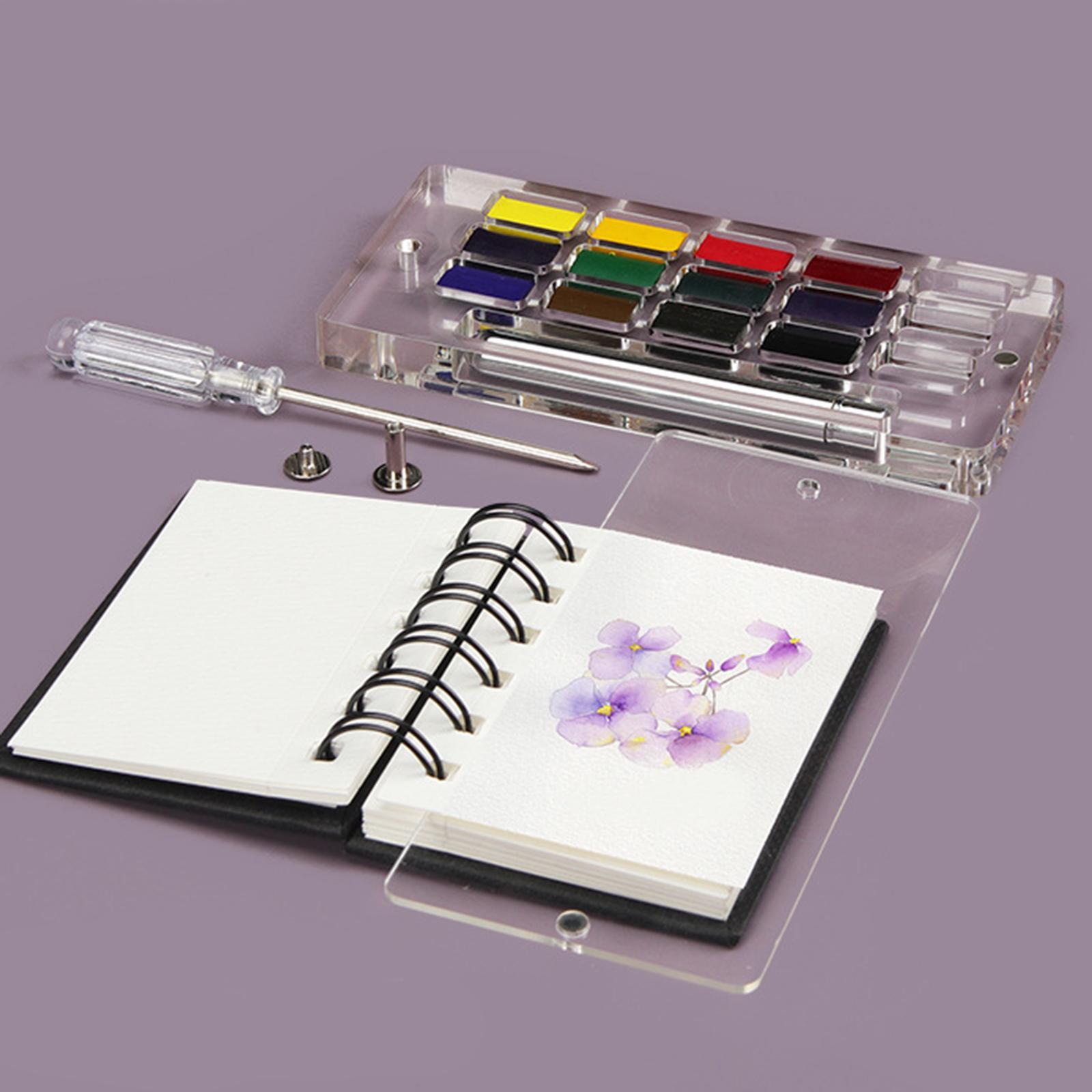 Empty Watercolor  Storage Case Organizer Transparent Lightweight Accs