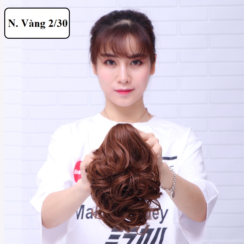 Ngoạm xoăn ngắn N151 FREESHIP ngoạm tóc giả, tóc giả kẹp ngoạm, quặm tóc giả nữ