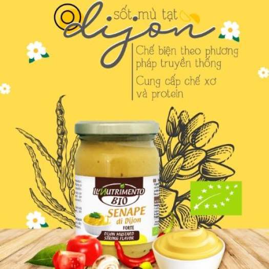 Sốt Mù Tạt DIJON Hữu Cơ IL Nutrimento Organic DIJON Mustard 200g