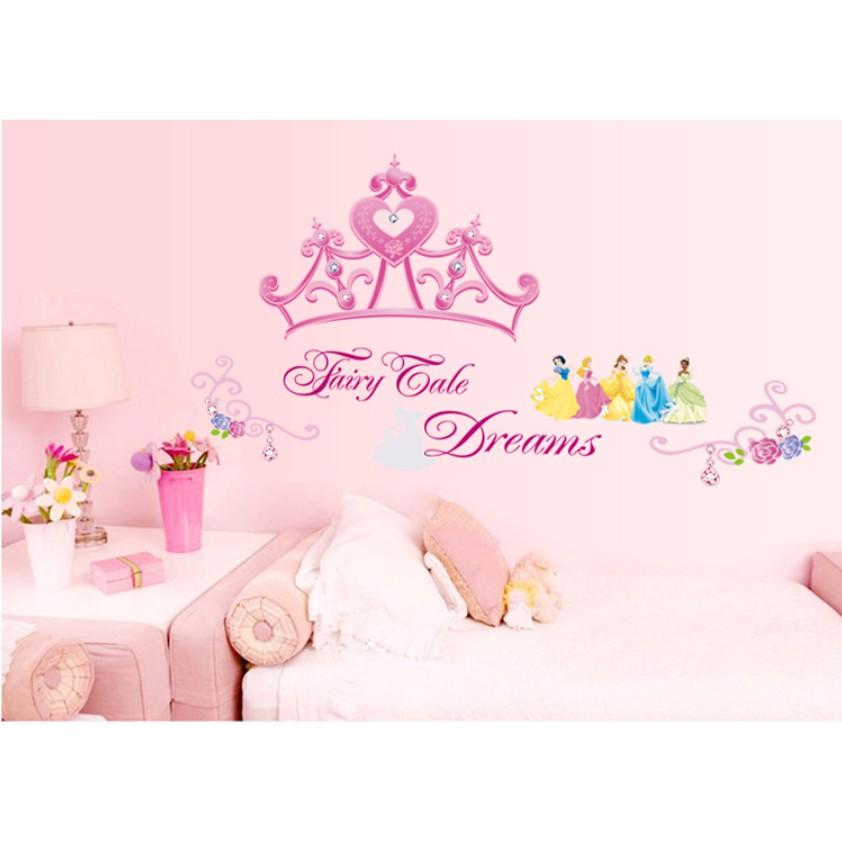 Decal trang trí tường - Vương Miện Hồng lớn cho Bé