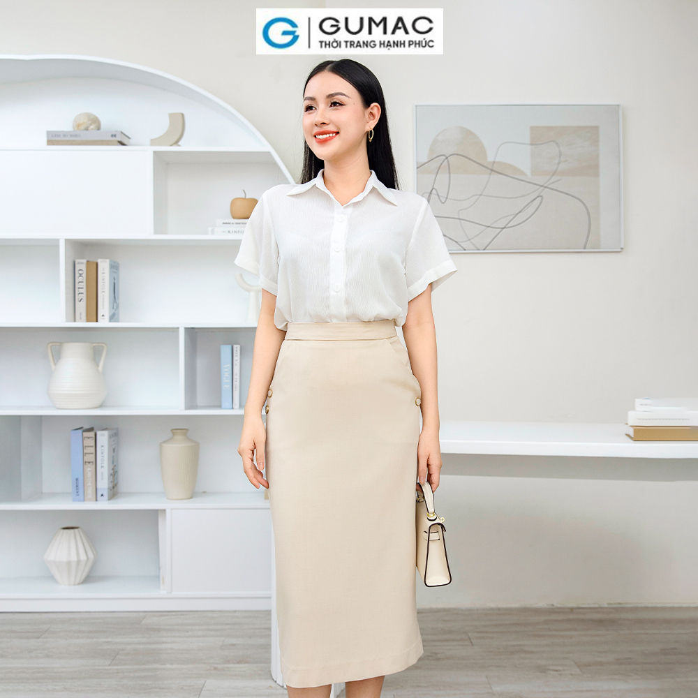 Áo sơ mi nữ tay ngắn GUMAC AD11060