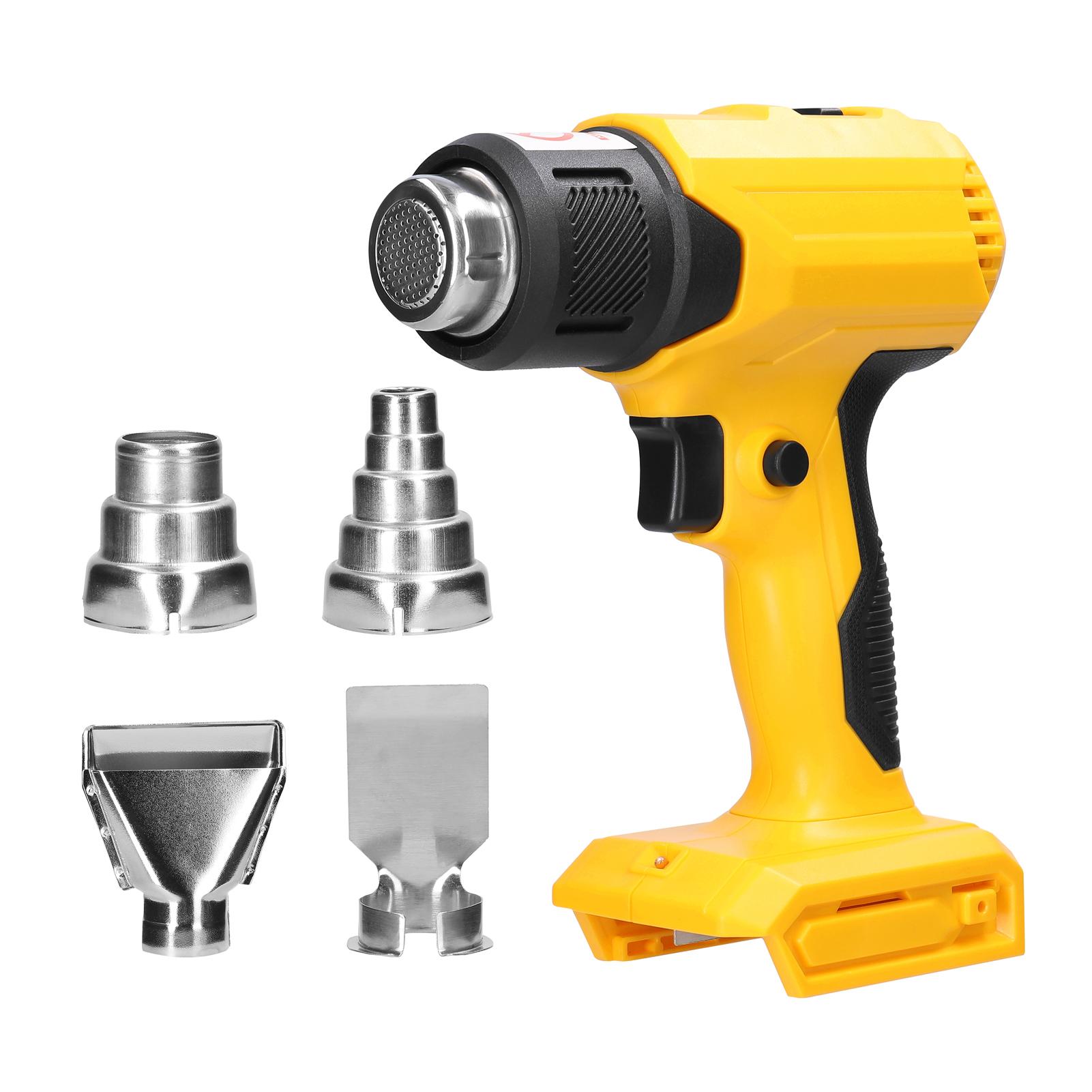 Cordless Handheld Hot Air Machine Lithium Rechargeable Heating Equipment Temperatures Adjustable Power Tool with 4 Nozzles Compatible with Makita 18V Lithium Battery