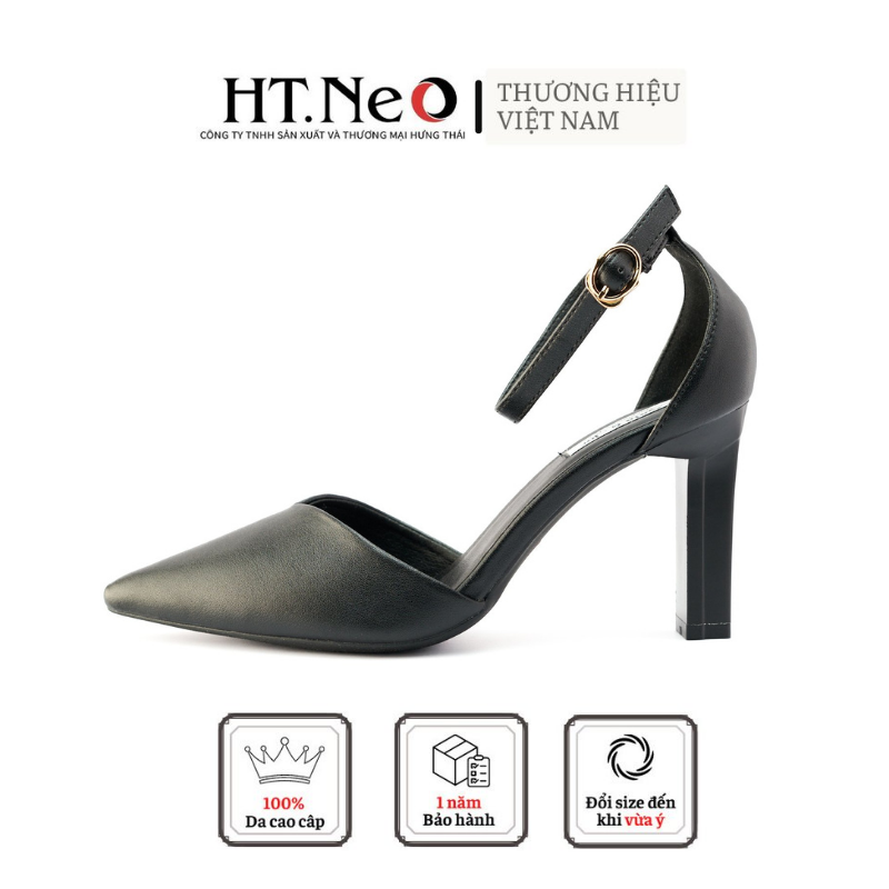 Sandal cao gót bít mũi 7p gót trụ HT.NEO thiết kế đơn giản, mới lạ, trẻ trung SDN112