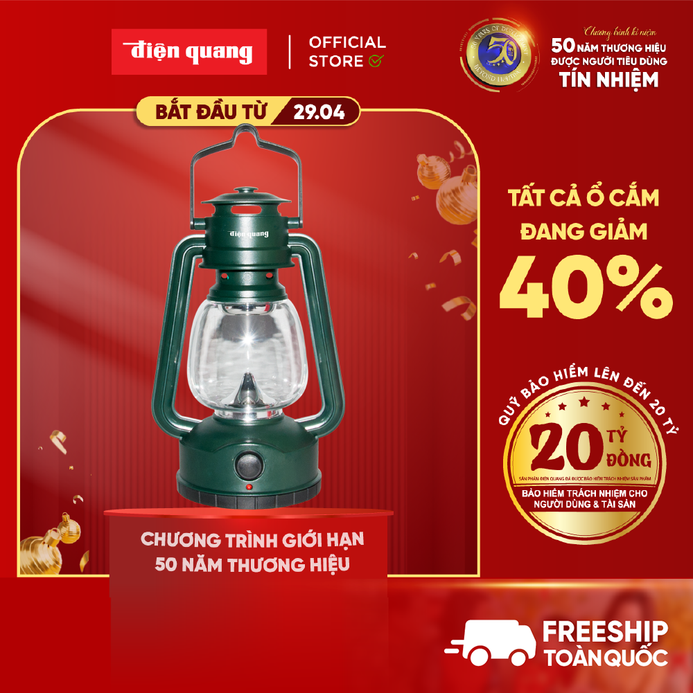 Đèn Sạc LED Chống Chói, Bảo Vệ Mắt Điện Quang PRL04 AG (0.5W) - Xanh Quân Đội