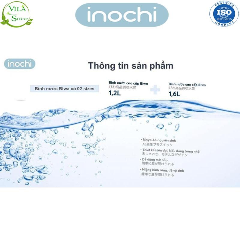 Bình Đựng Nước, Bình Nước Chịu Nhiệt Cao Cấp Biwa Inochi Size 1.6L và Size 1.2L