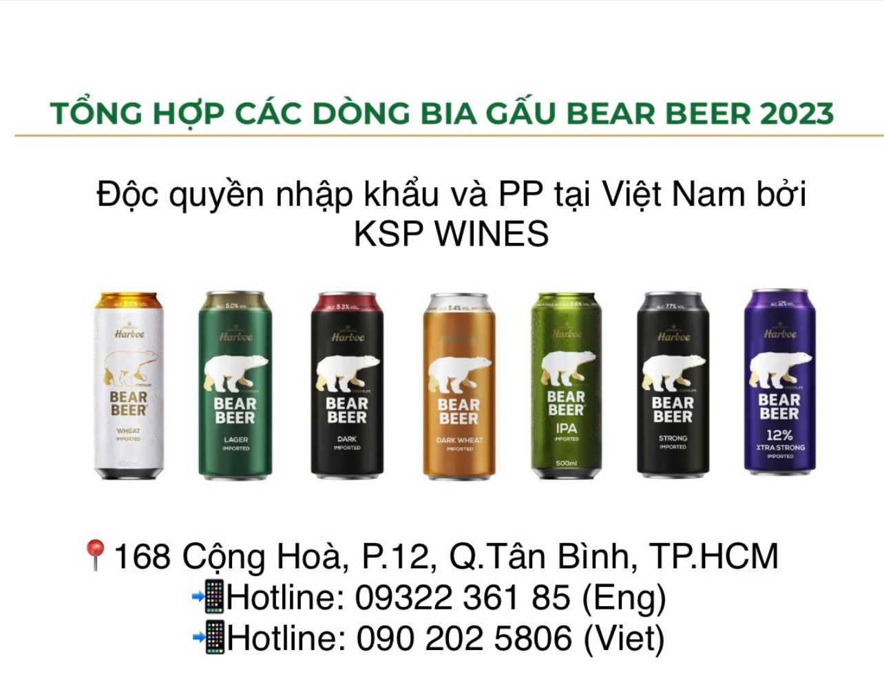 BIA GẤU HARBOE MIX 6 VỊ 12 LON 500ml