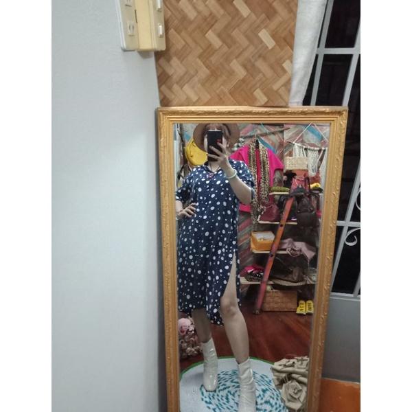 Đầm form rộng chấm bi